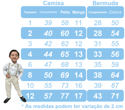 Conjunto de camisa blanca estampada y bermudas grises con cordón ajustable