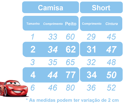 Conjunto de Rayo McQueen de Cars con shorts y camisa con tirantes