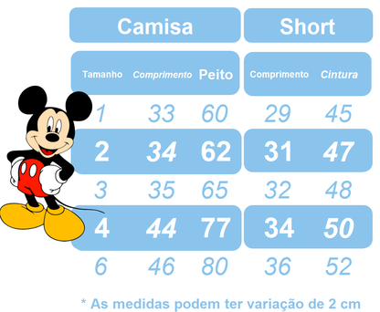 Conjunto de Mickey Mouse para niño con shorts con tirantes y camisa 