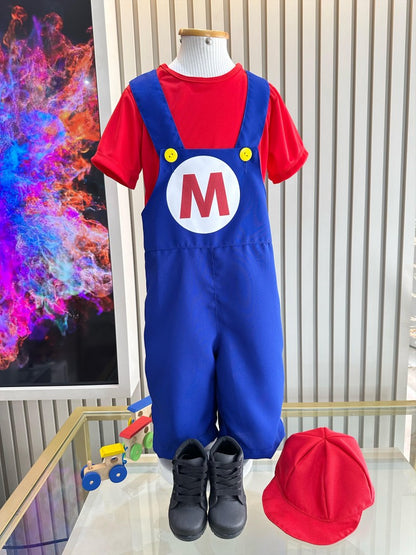 Conjunto de disfraces de fiesta infantil rojo y azul
