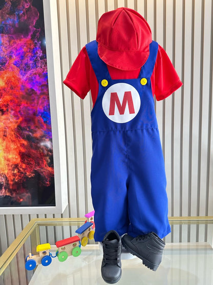 Conjunto de disfraces de fiesta infantil rojo y azul