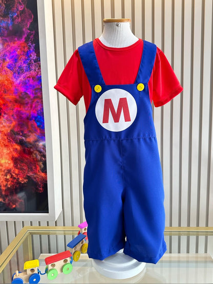 Conjunto de disfraces de fiesta infantil rojo y azul