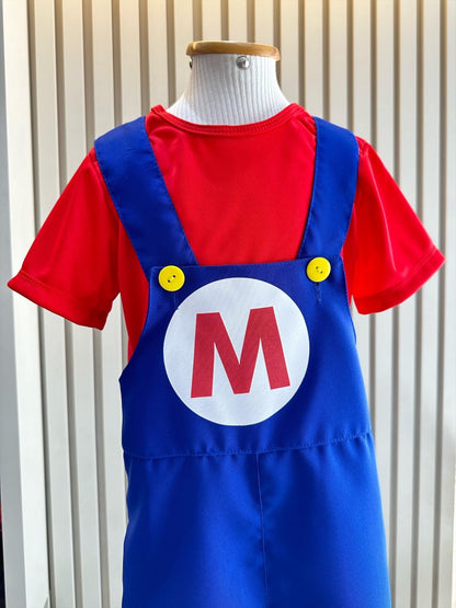 Conjunto de disfraces de fiesta infantil rojo y azul