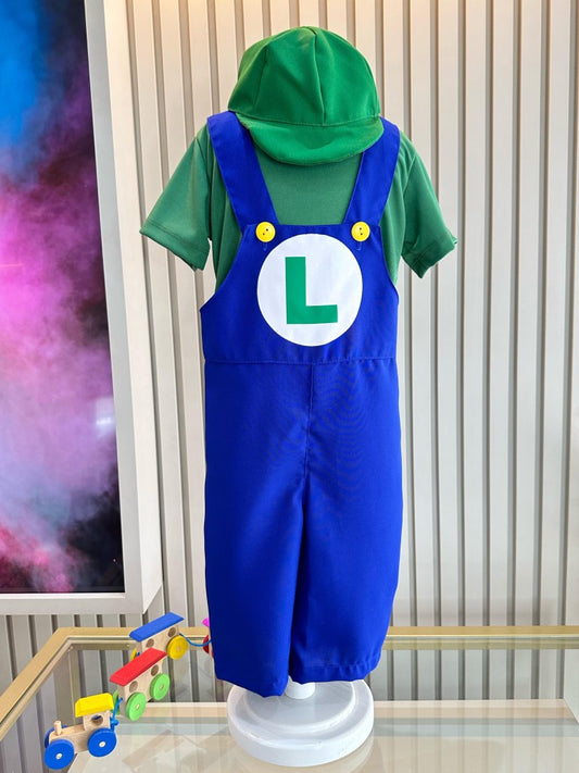 Conjunto de disfraces de fiesta infantil verde y azul