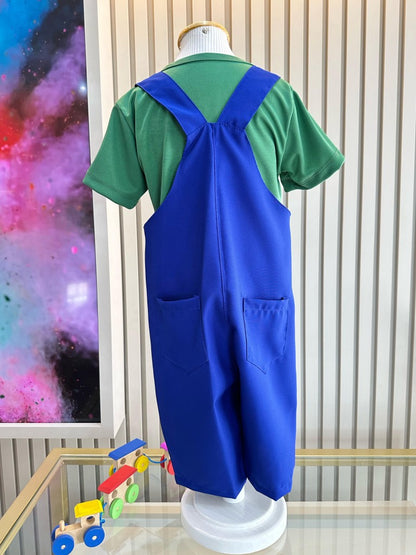 Conjunto de disfraces de fiesta infantil verde y azul
