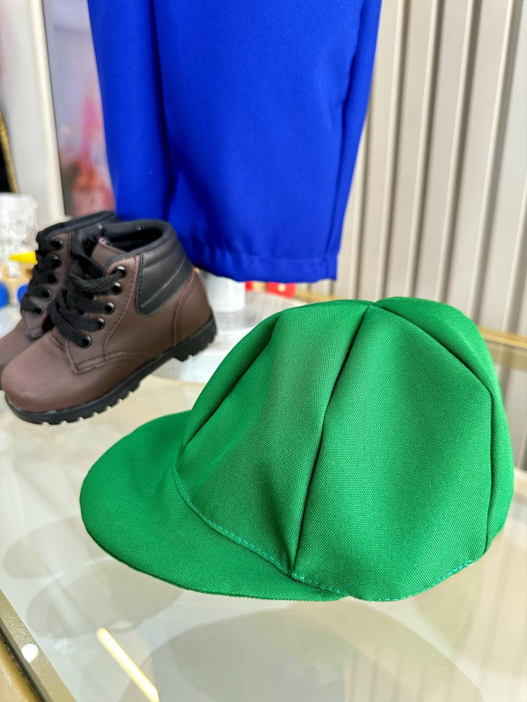 Conjunto de disfraces de fiesta infantil verde y azul