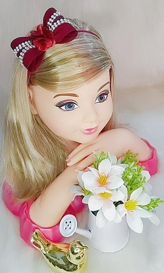 Diadema para bebé con lazo de flores y pedrería en varios colores 