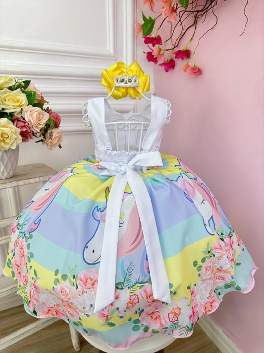 Vestido de unicornio para niños para fiestas de cumpleaños de lujo