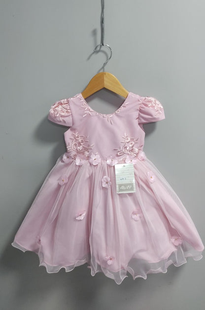 Vestido infantil de jardín verde encantado con encaje para fiesta de damas