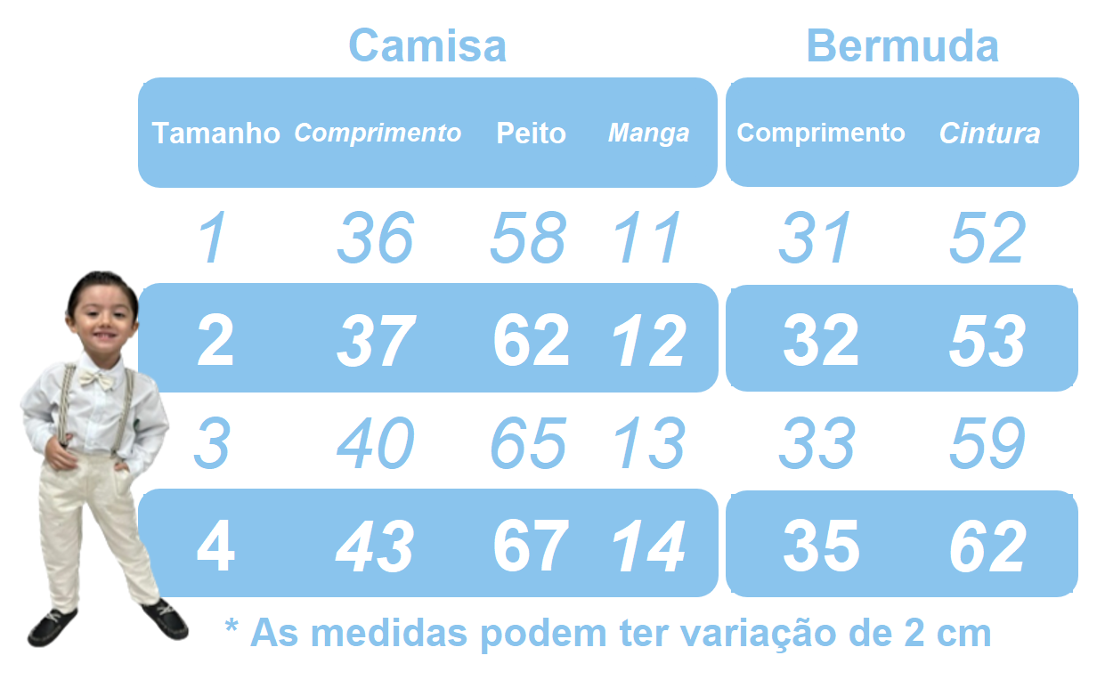 Conjunto para niño: Camisa azul, bermuda beige informal
