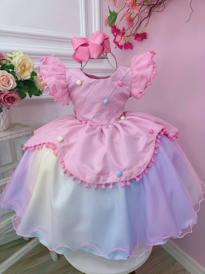 Vestido infantil Circo Rosa Lluvia de Amor Fiestas Coloridas