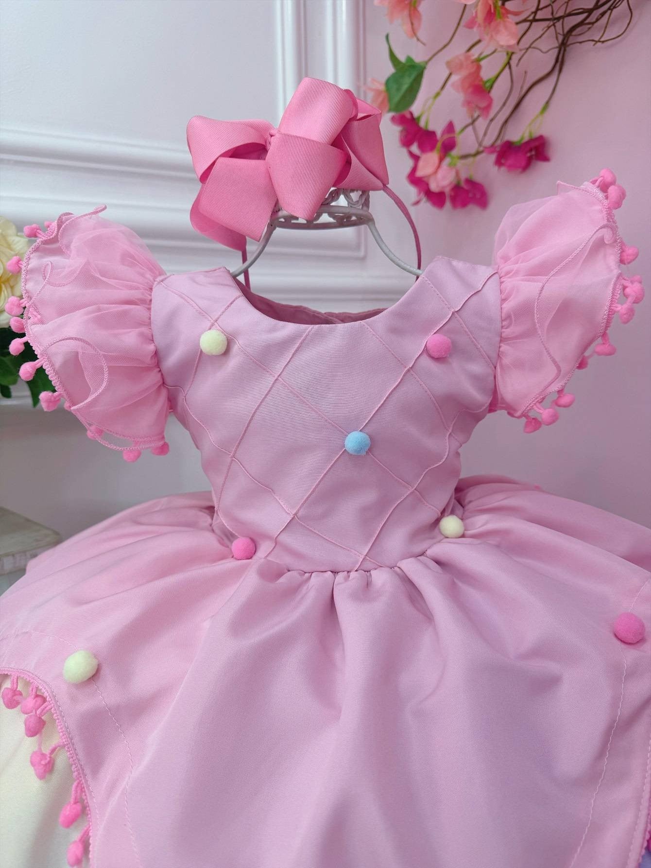 Vestido infantil Circo Rosa Lluvia de Amor Fiestas Coloridas