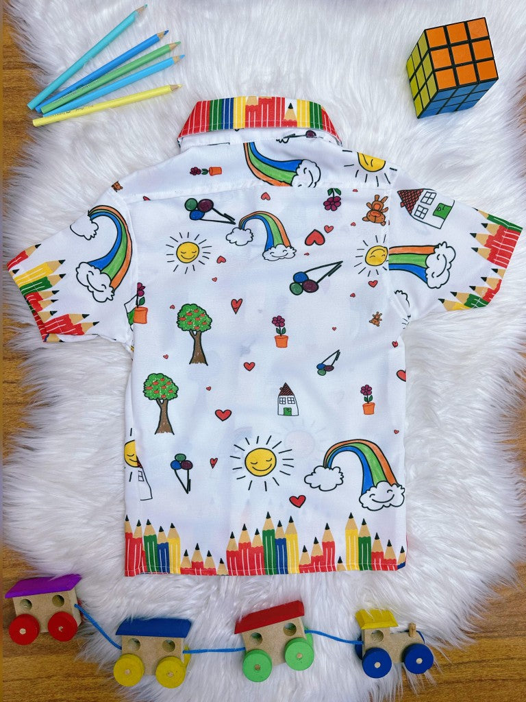 Camisa de acuarela con corbata de fiesta de lujo