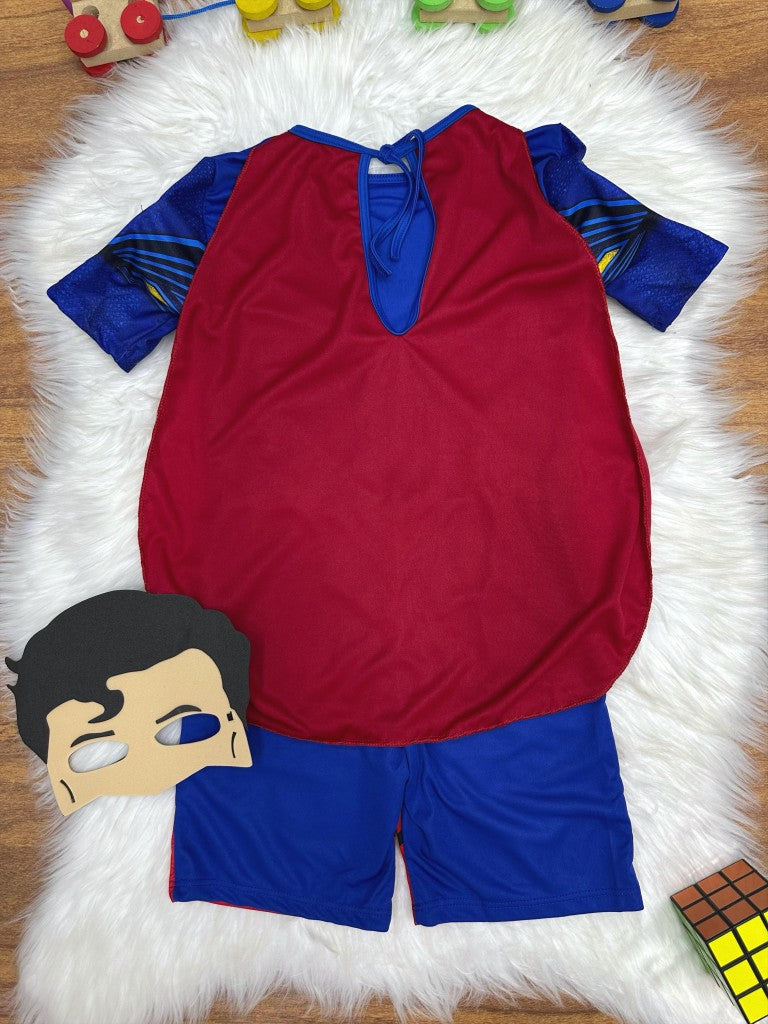 Disfraz infantil azul y rojo. Incluye máscara de EVA.