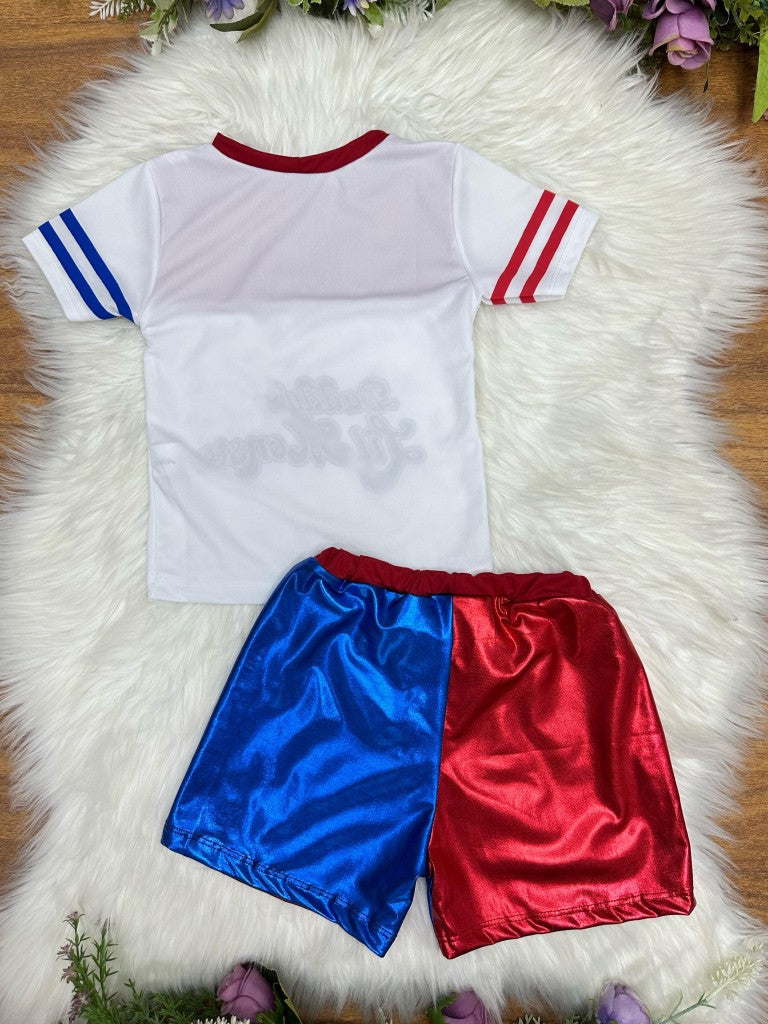 Disfraz de Harley Quinn superbrillante para fiesta infantil