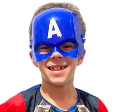 Disfraz infantil azul. Incluye máscara de EVA.