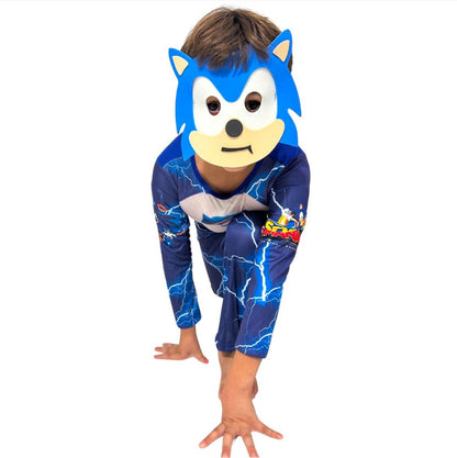 Disfraz infantil azul. Incluye máscara de EVA.