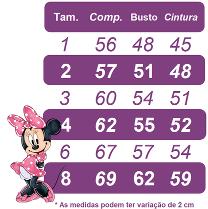 Vestido rosa de Minnie Mouse con cinturón de perlas y princesas de lunares