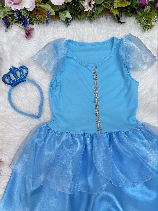 Disfraz infantil de Frozen y Cenicienta con tiara de princesa 