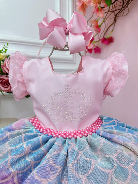 Vestido de fiesta rosa con escamas de sirena de colores Tay Day