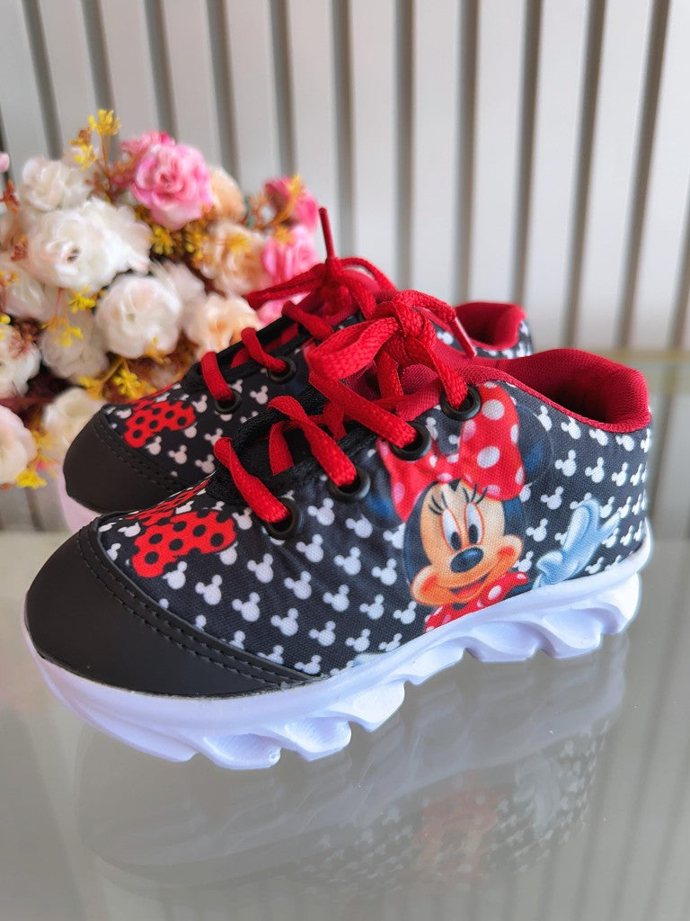Zapatillas negras de Minnie Mouse para niña con luces LED