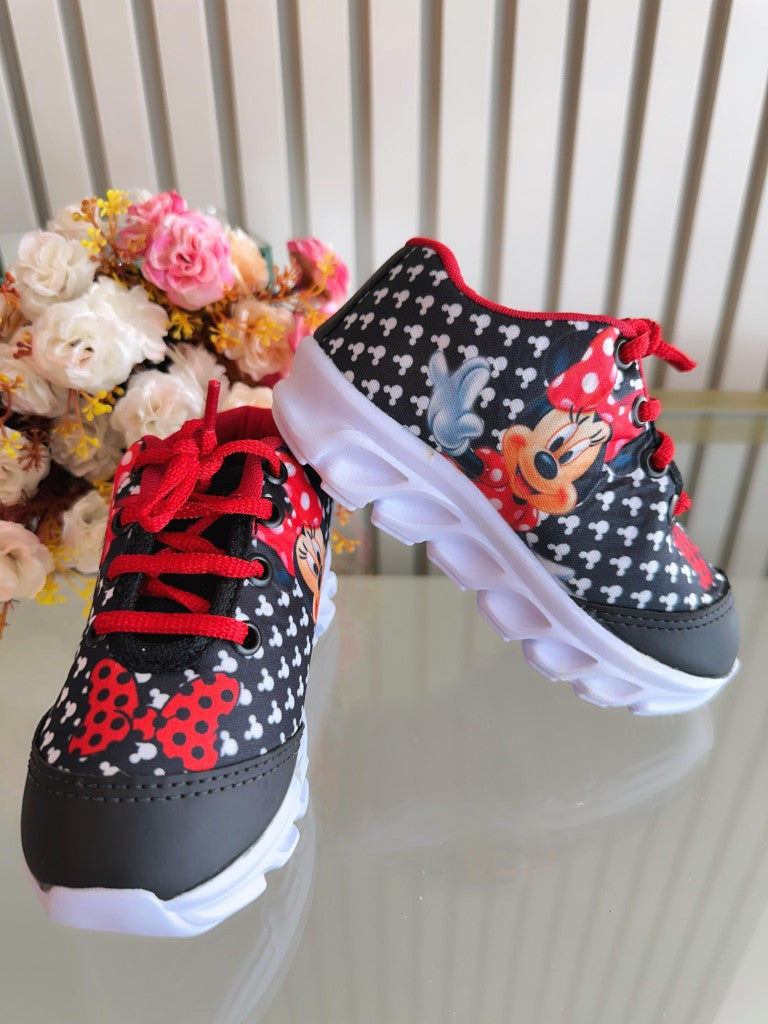 Zapatillas negras de Minnie Mouse para niña con luces LED