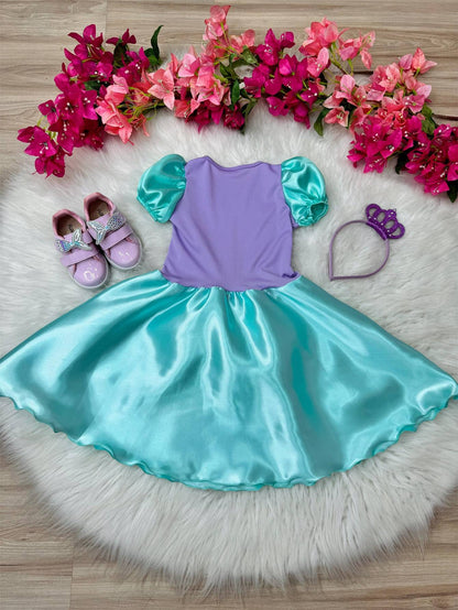 Disfraz infantil de sirena Ariel. Incluye tiara de lujo.