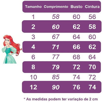 Disfraz infantil de sirena Ariel. Incluye tiara de lujo.