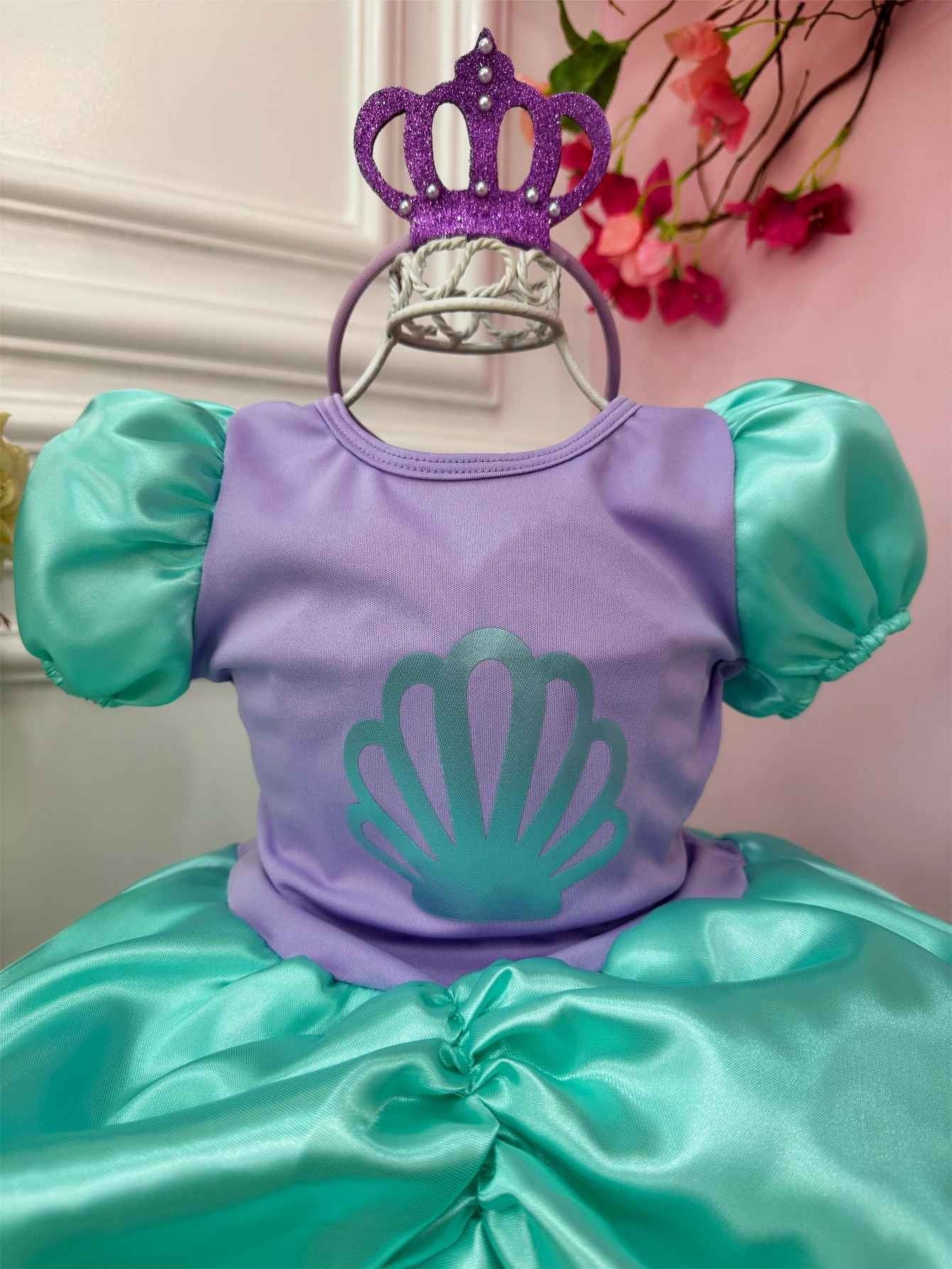 Disfraz infantil de sirena Ariel. Incluye tiara de lujo.