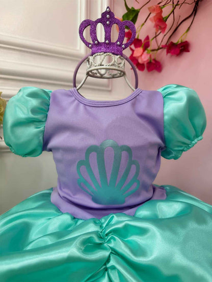 Disfraz infantil de sirena Ariel. Incluye tiara de lujo.