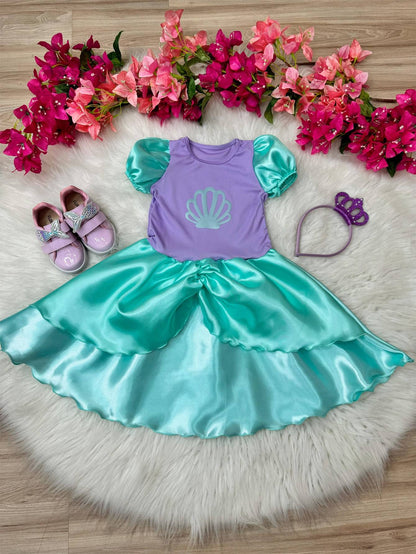 Disfraz infantil de sirena Ariel. Incluye tiara de lujo.