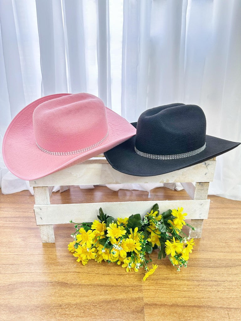 Sombrero de vaquero para niños rosa, rojo o negro
