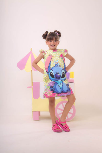 Vestido de fiesta de lujo amarillo de Lilo y Stitch para niños