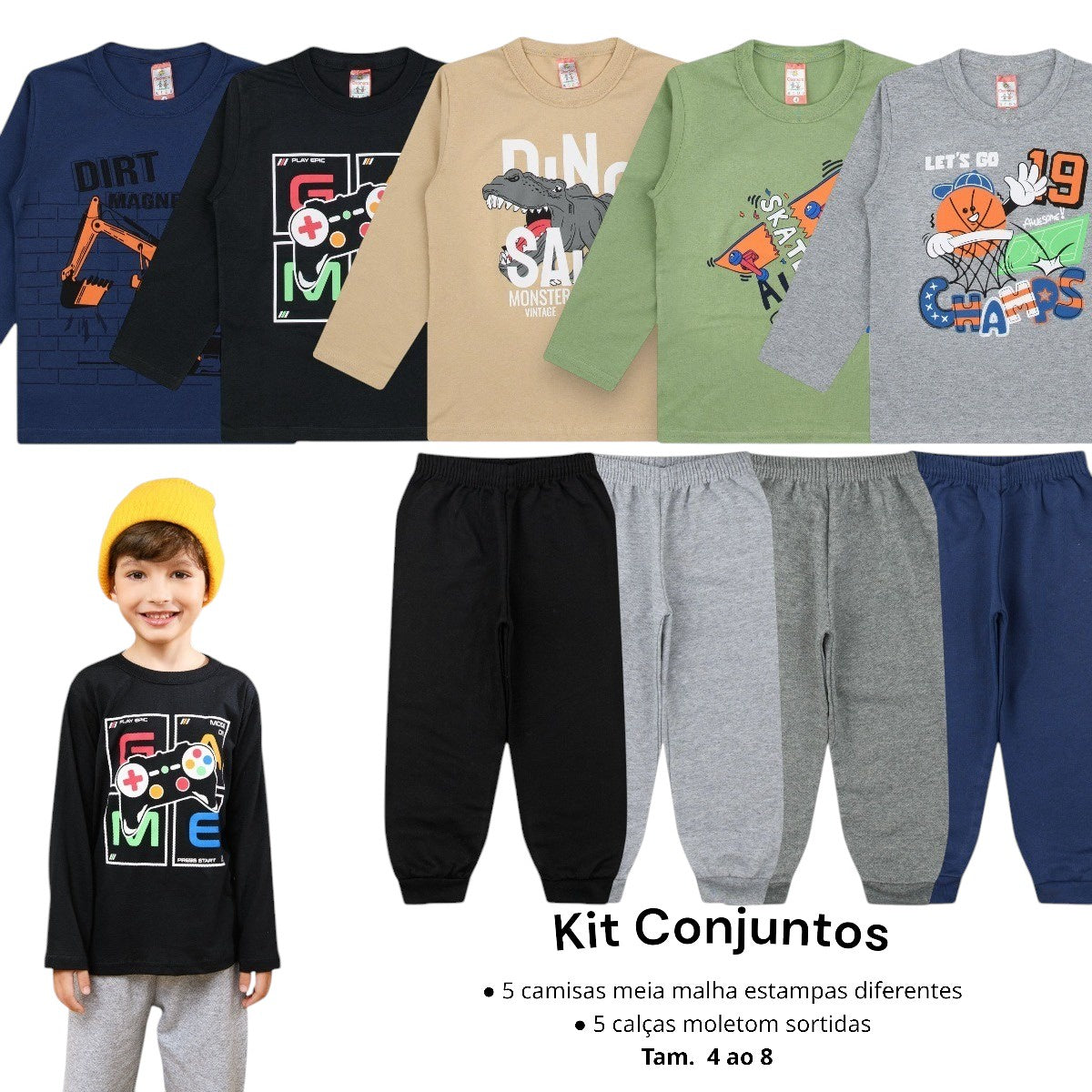 Kit de invierno de 10 piezas para niños Cleomara, de 1 a 8 años