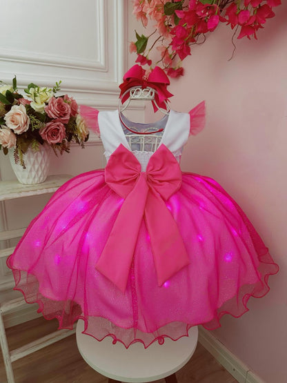 Vestido infantil de Lilo Stitch y Ángel con falda de fiesta LED