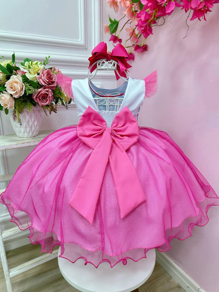 Vestido infantil de Lilo Stitch y Ángel con falda de fiesta LED