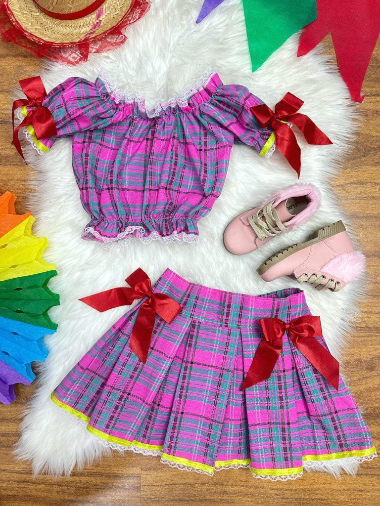Set de chicles infantiles Junino de Gypsy Pink con cuadros coloridos 