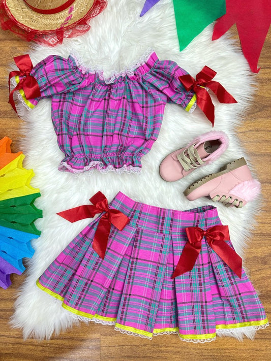 Set de chicles infantiles Junino de Gypsy Pink con cuadros coloridos 