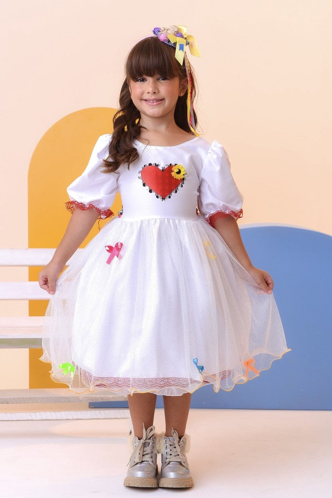Vestido de Novia Infantil de Lujo Junino Arraiá
