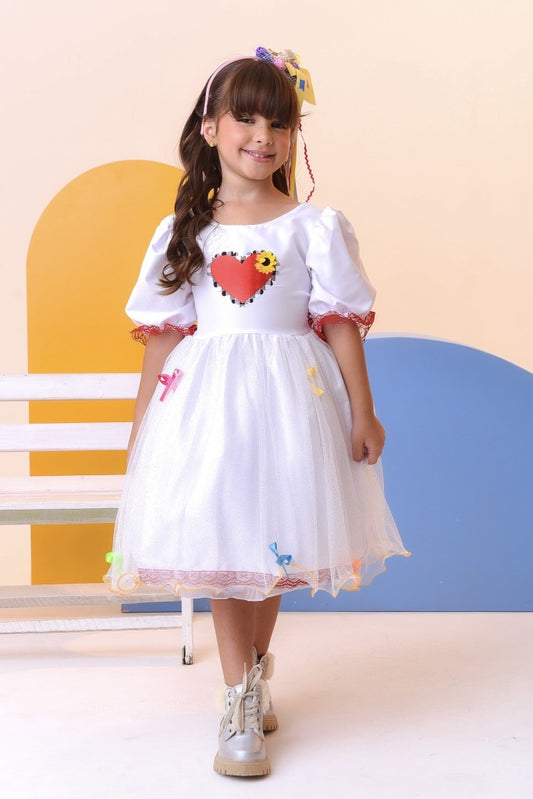 Vestido de Novia Infantil de Lujo Junino Arraiá