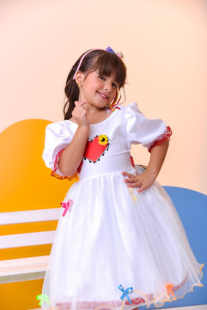 Vestido de Novia Infantil de Lujo Junino Arraiá