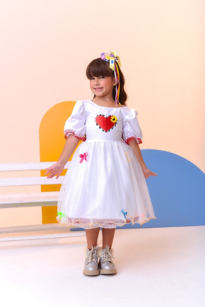 Vestido de Novia Infantil de Lujo Junino Arraiá