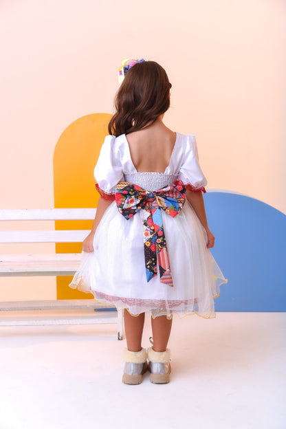 Vestido de Novia Infantil de Lujo Junino Arraiá