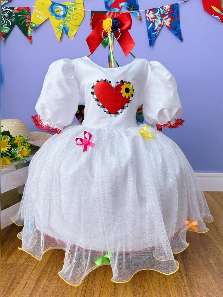 Vestido de Novia Infantil de Lujo Junino Arraiá
