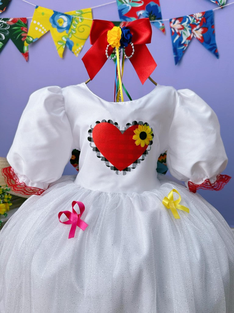 Vestido de Novia Infantil de Lujo Junino Arraiá