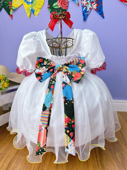 Vestido de Novia Infantil de Lujo Junino Arraiá