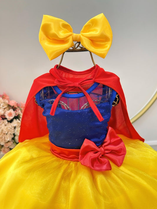 Disfraz infantil de princesa Blancanieves con capa
