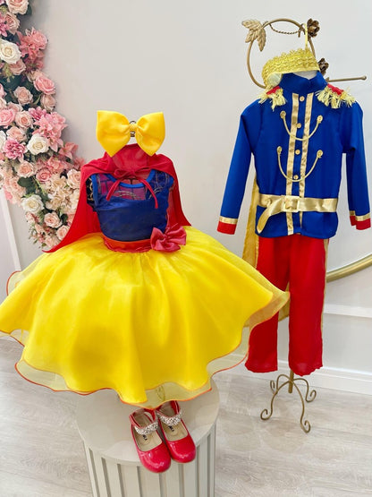 Disfraz infantil de princesa Blancanieves con capa