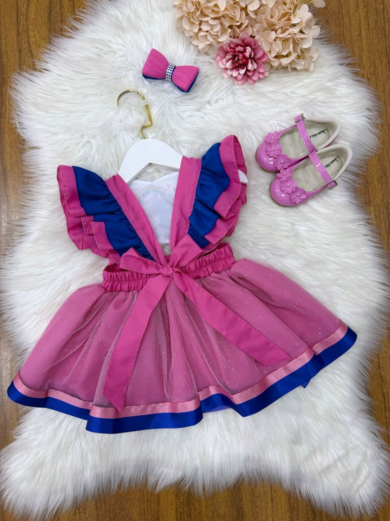 Mono de punto y falda de ángel con purpurina de lujo