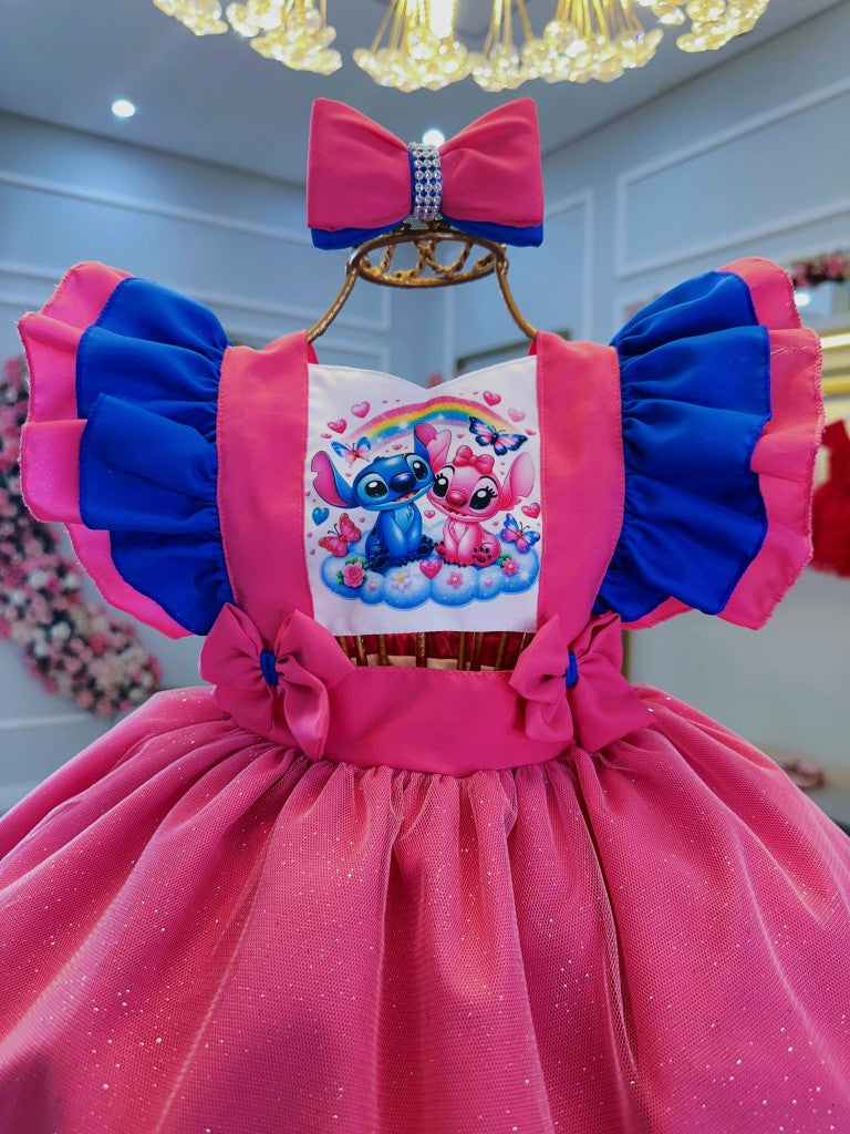 Mono de punto y falda de ángel con purpurina de lujo